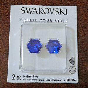 AUTH SWAROVSKI CRYSTAL MAJESTIC BLUE KALEIDOSCOPE HEXAGON REPLACMENT JEWELRY GEM